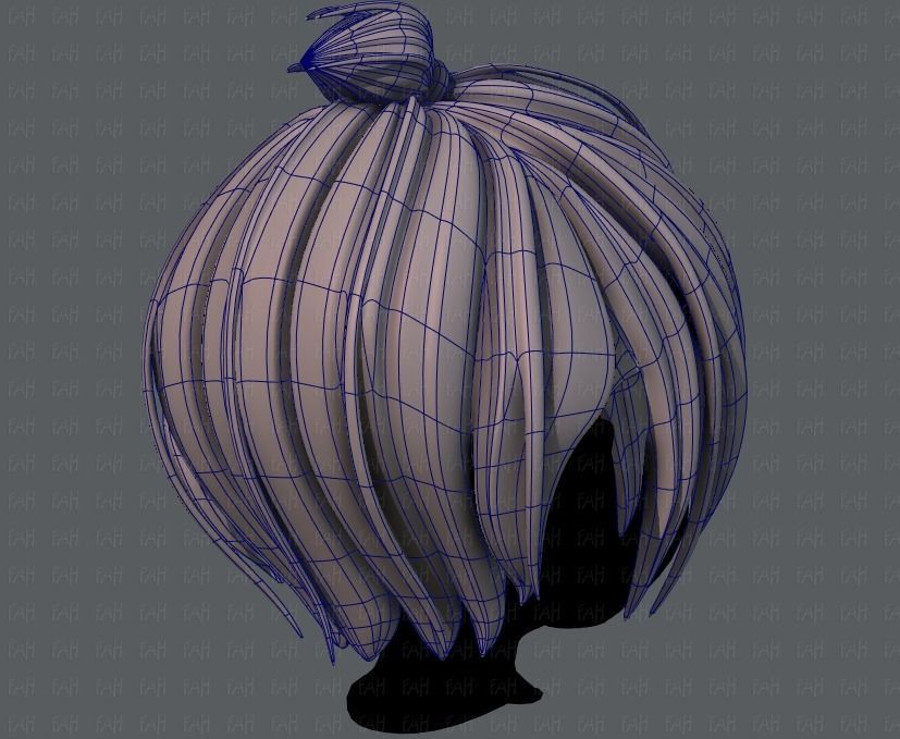 3D Hair style for boy V59 Low-poly 3D model_12