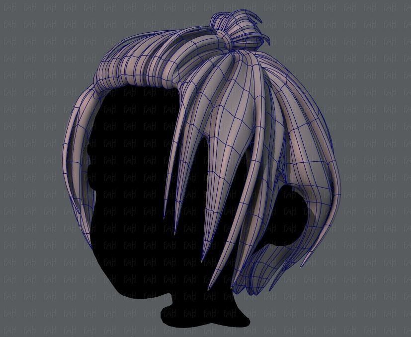 3D Hair style for boy V59 Low-poly 3D model_16