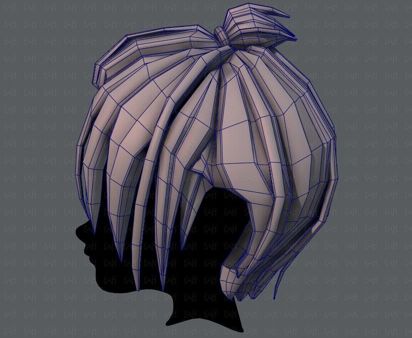 3D Hair style for boy V59 Low-poly 3D model_31