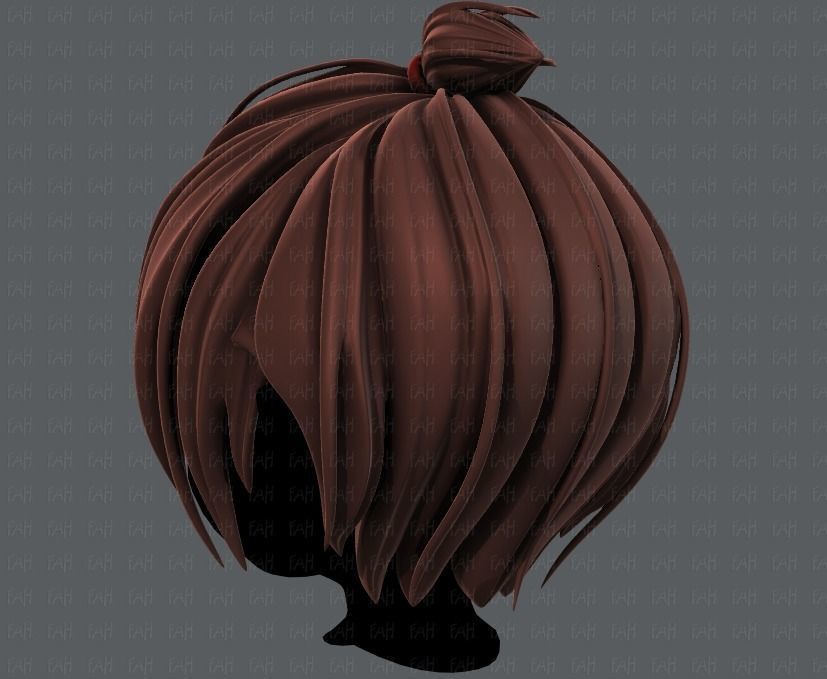 3D Hair style for boy V59 Low-poly 3D model_6