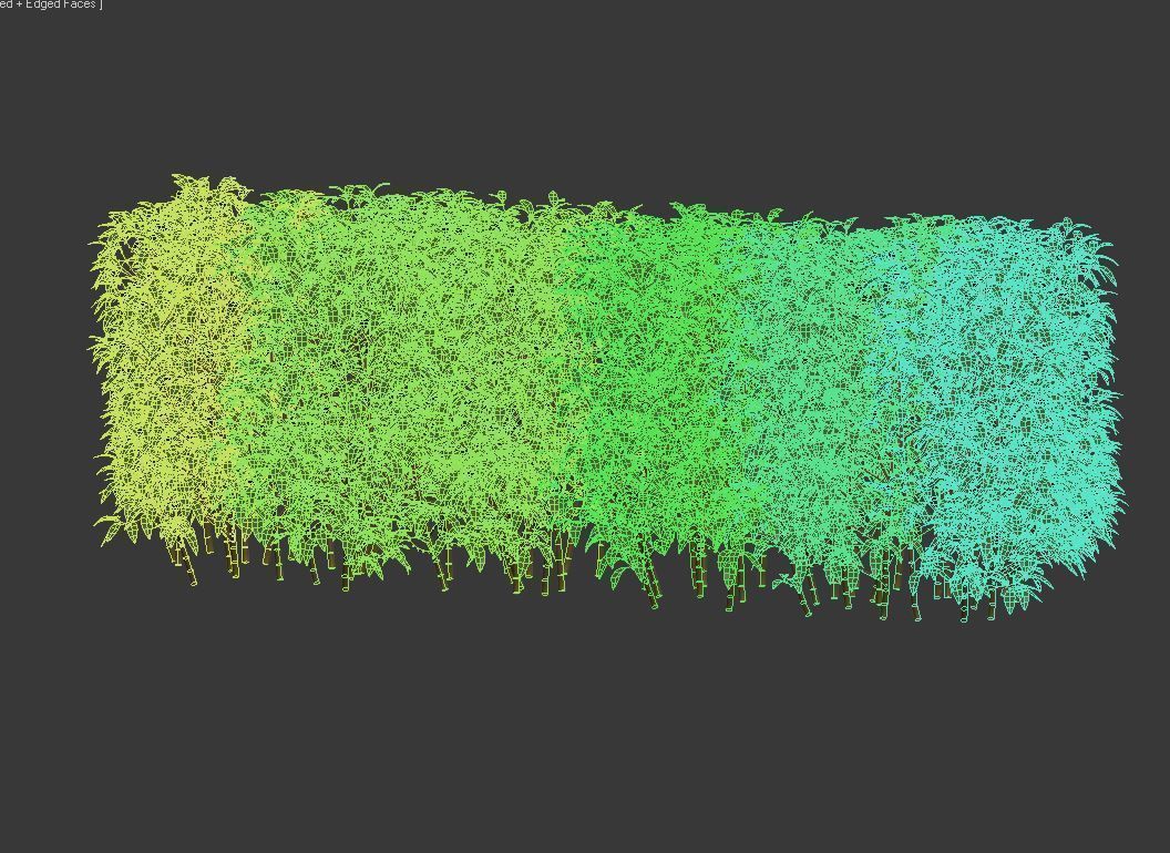 Forsythia 8 bushes Plus 2 hedges collection 3D model_15