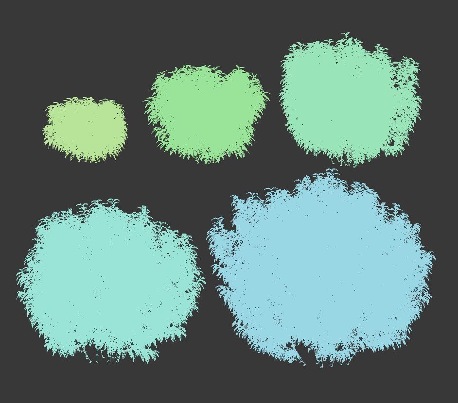 Forsythia 8 bushes Plus 2 hedges collection 3D model_14