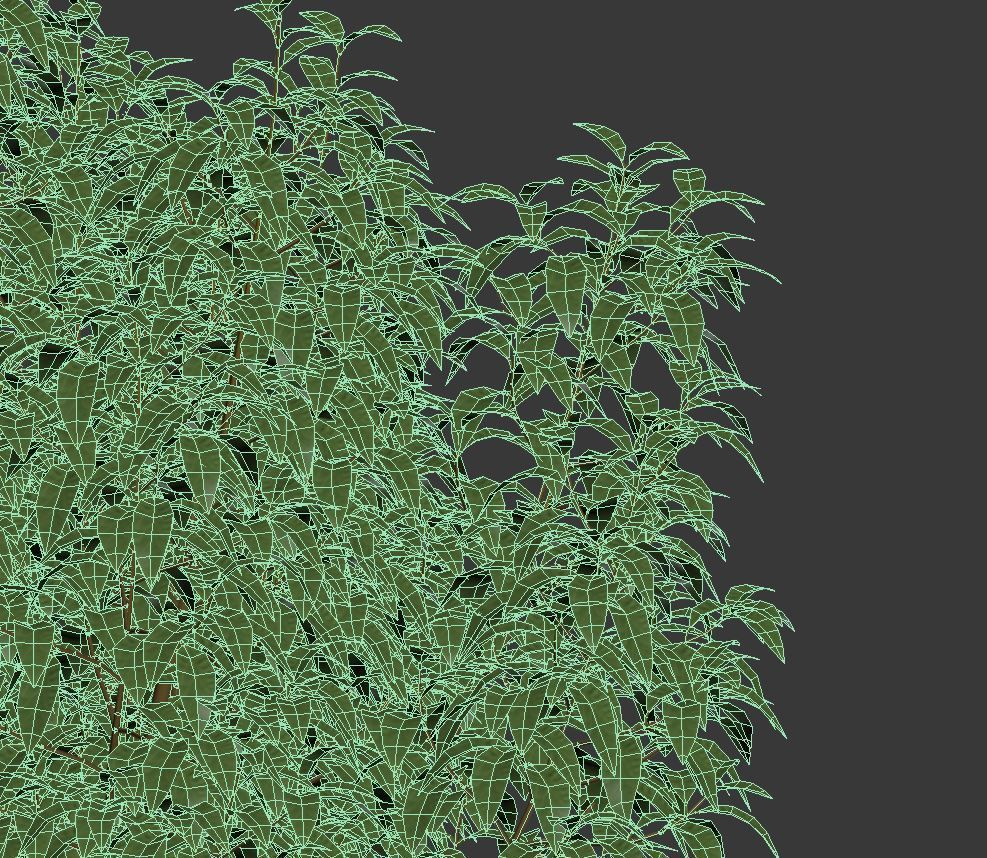 Forsythia 8 bushes Plus 2 hedges collection 3D model_17