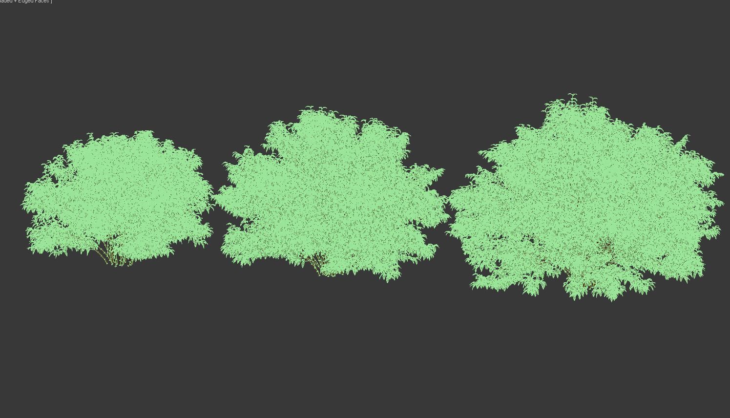 Forsythia 8 bushes Plus 2 hedges collection 3D model_13
