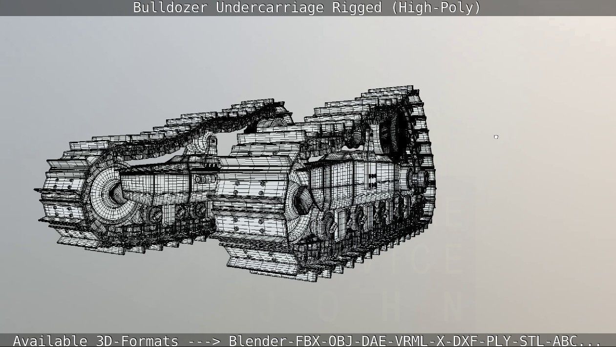 Bulldozer Undercarriage Rigged and Animated High-Poly Version 3D model_37