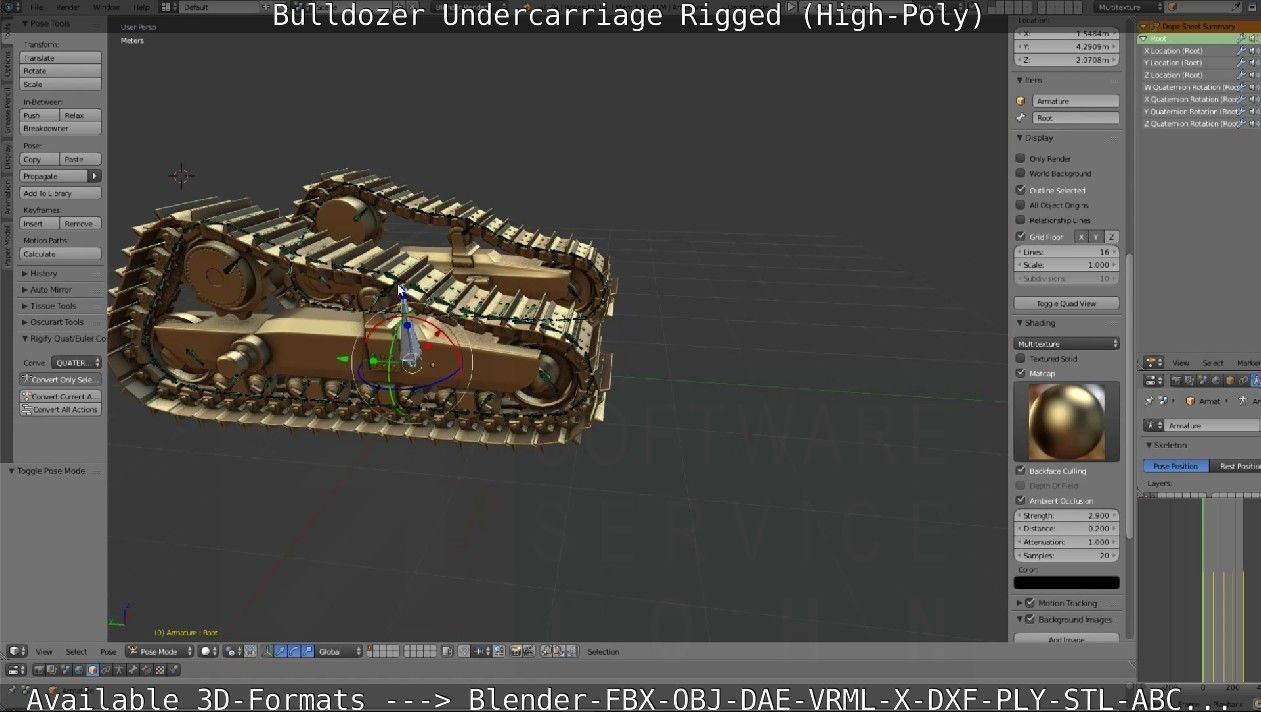Bulldozer Undercarriage Rigged and Animated High-Poly Version 3D model_68