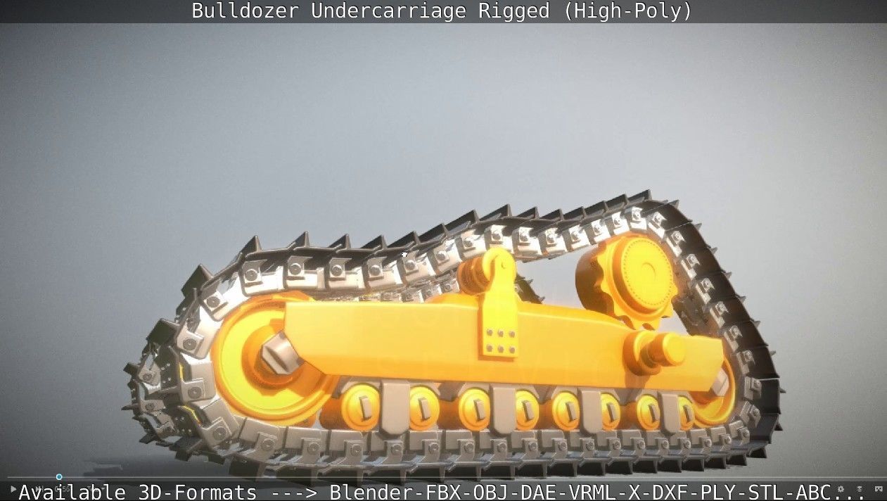 Bulldozer Undercarriage Rigged and Animated High-Poly Version 3D model_21