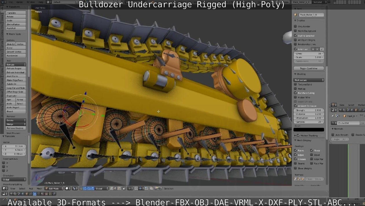 Bulldozer Undercarriage Rigged and Animated High-Poly Version 3D model_81