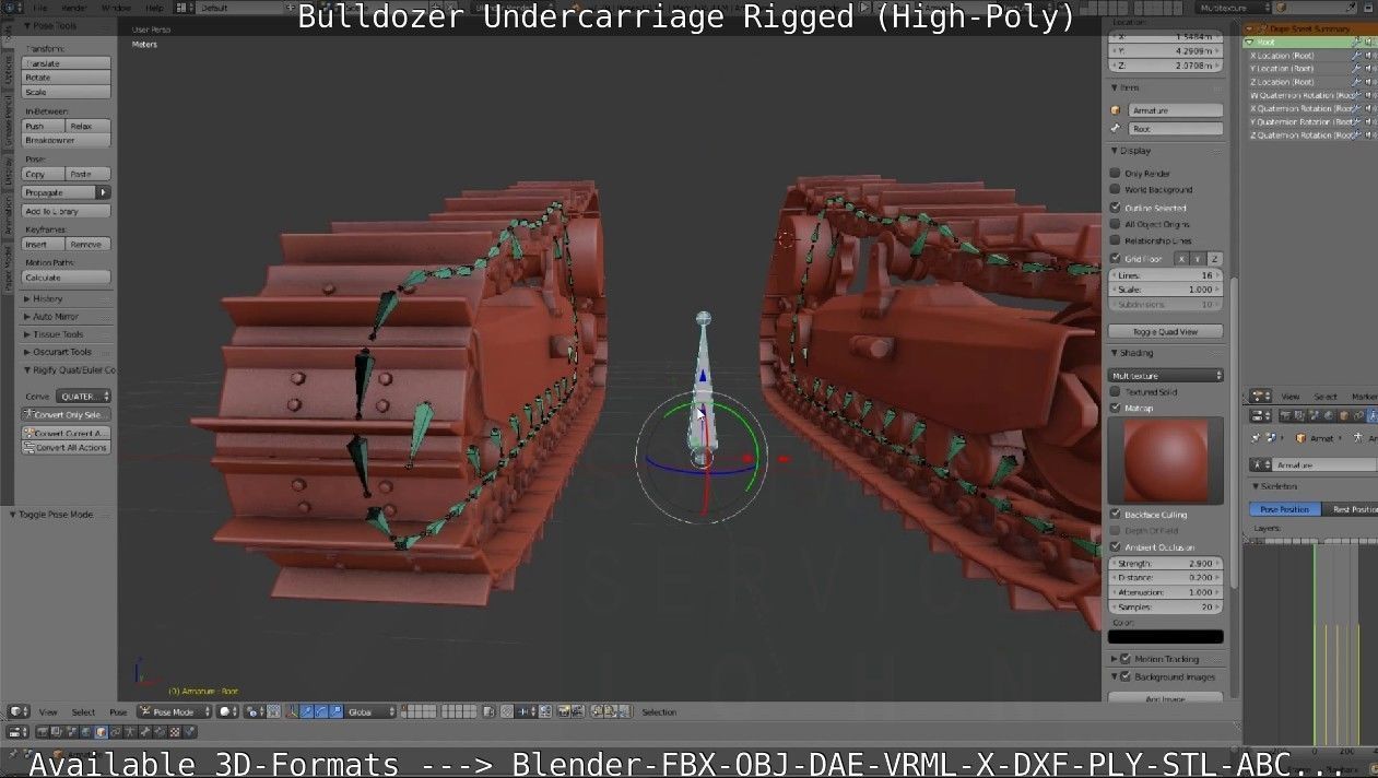 Bulldozer Undercarriage Rigged and Animated High-Poly Version 3D model_64