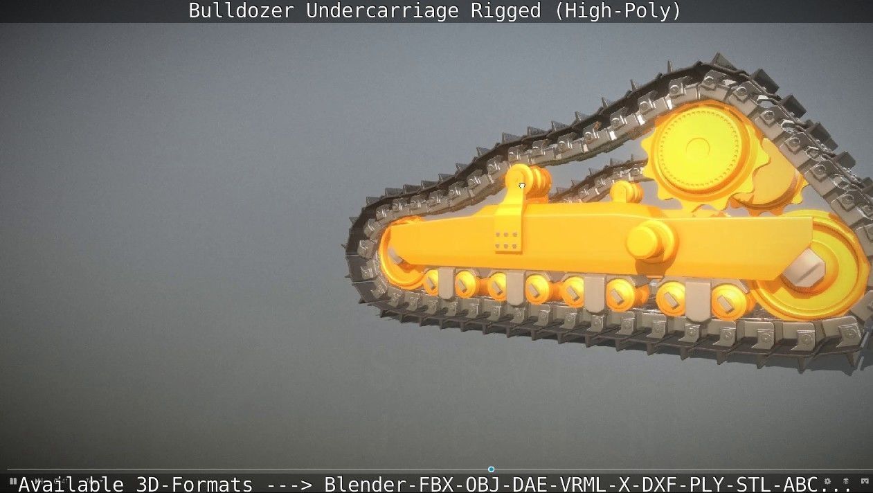 Bulldozer Undercarriage Rigged and Animated High-Poly Version 3D model_27