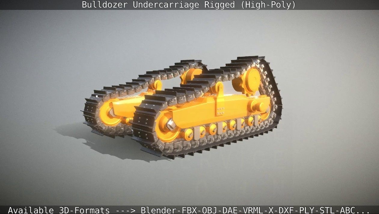 Bulldozer Undercarriage Rigged and Animated High-Poly Version 3D model_105