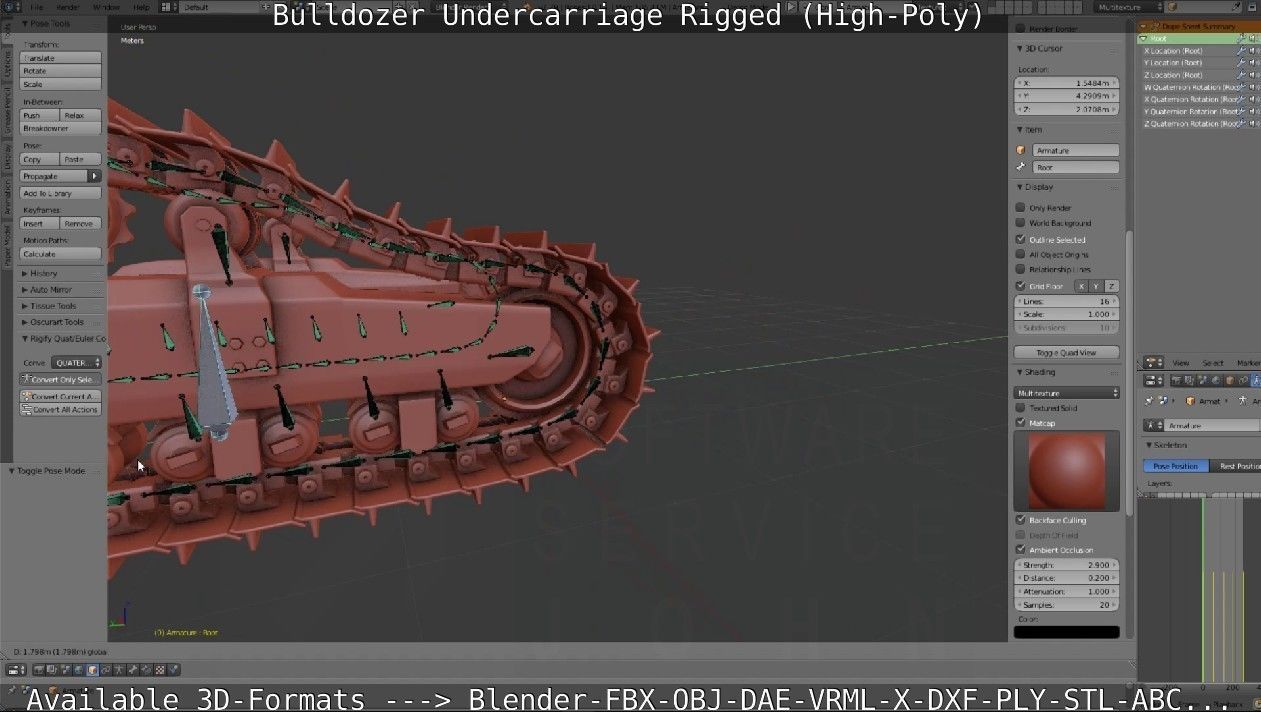 Bulldozer Undercarriage Rigged and Animated High-Poly Version 3D model_53