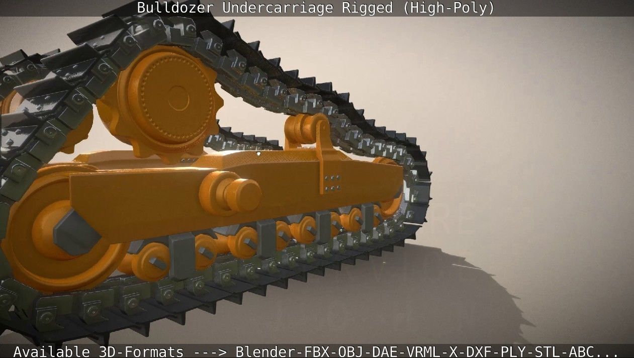 Bulldozer Undercarriage Rigged and Animated High-Poly Version 3D model_101