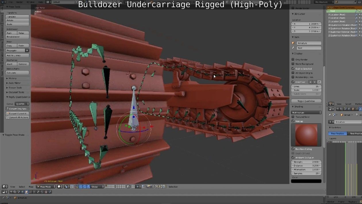 Bulldozer Undercarriage Rigged and Animated High-Poly Version 3D model_45