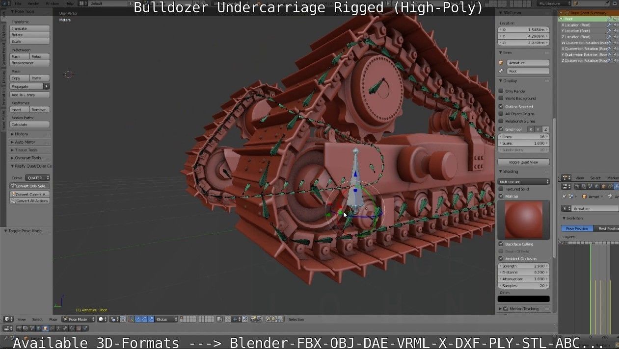 Bulldozer Undercarriage Rigged and Animated High-Poly Version 3D model_56