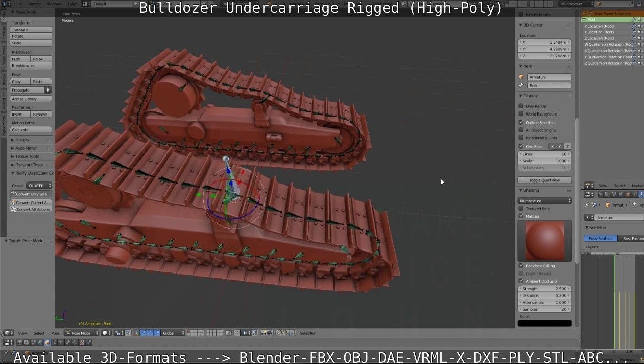Bulldozer Undercarriage Rigged and Animated High-Poly Version 3D model_51