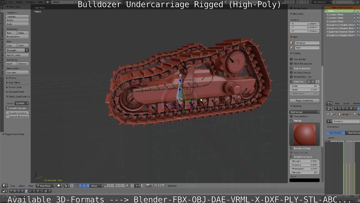 Bulldozer Undercarriage Rigged and Animated High-Poly Version 3D model_47