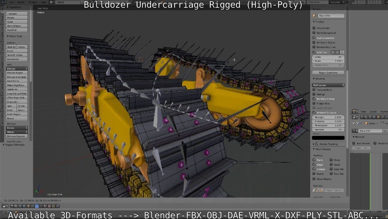 Bulldozer Undercarriage Rigged and Animated High-Poly Version 3D model_73