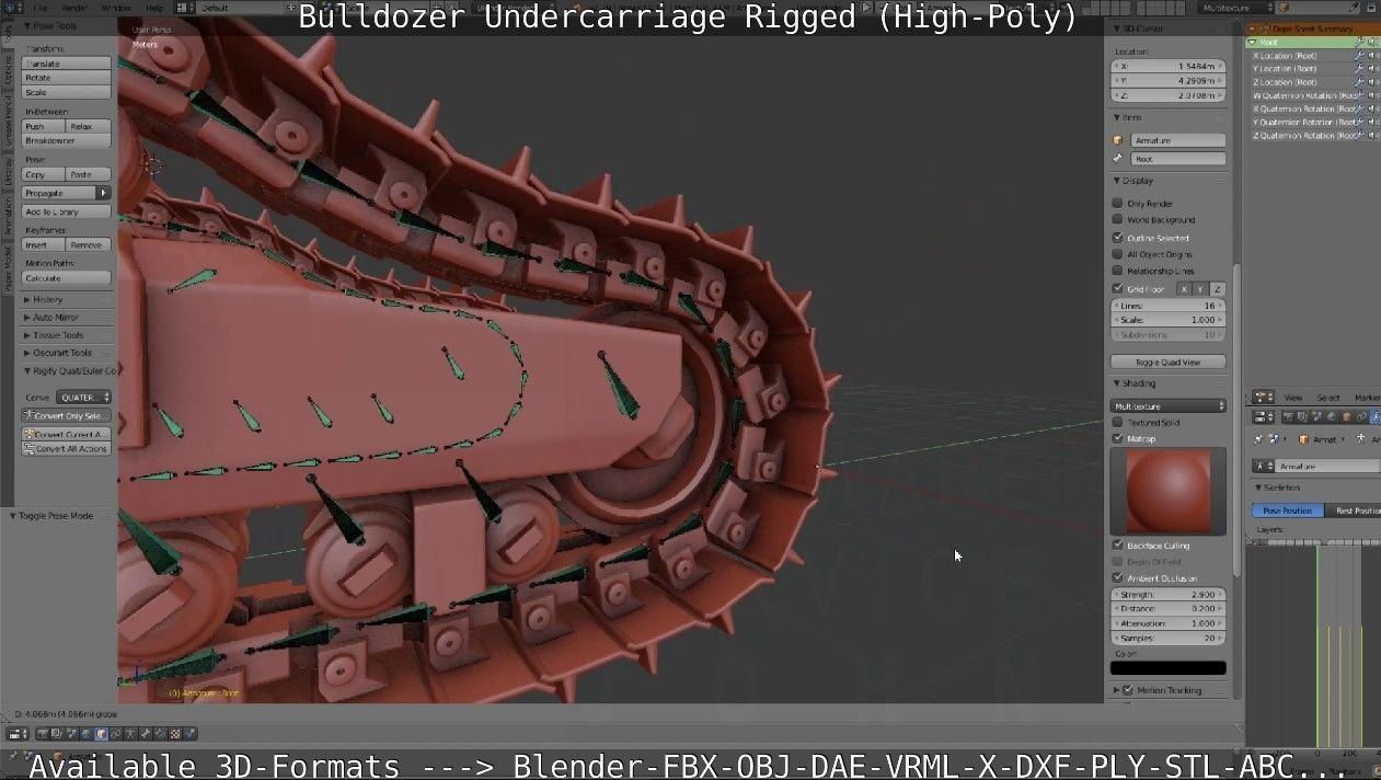 Bulldozer Undercarriage Rigged and Animated High-Poly Version 3D model_59
