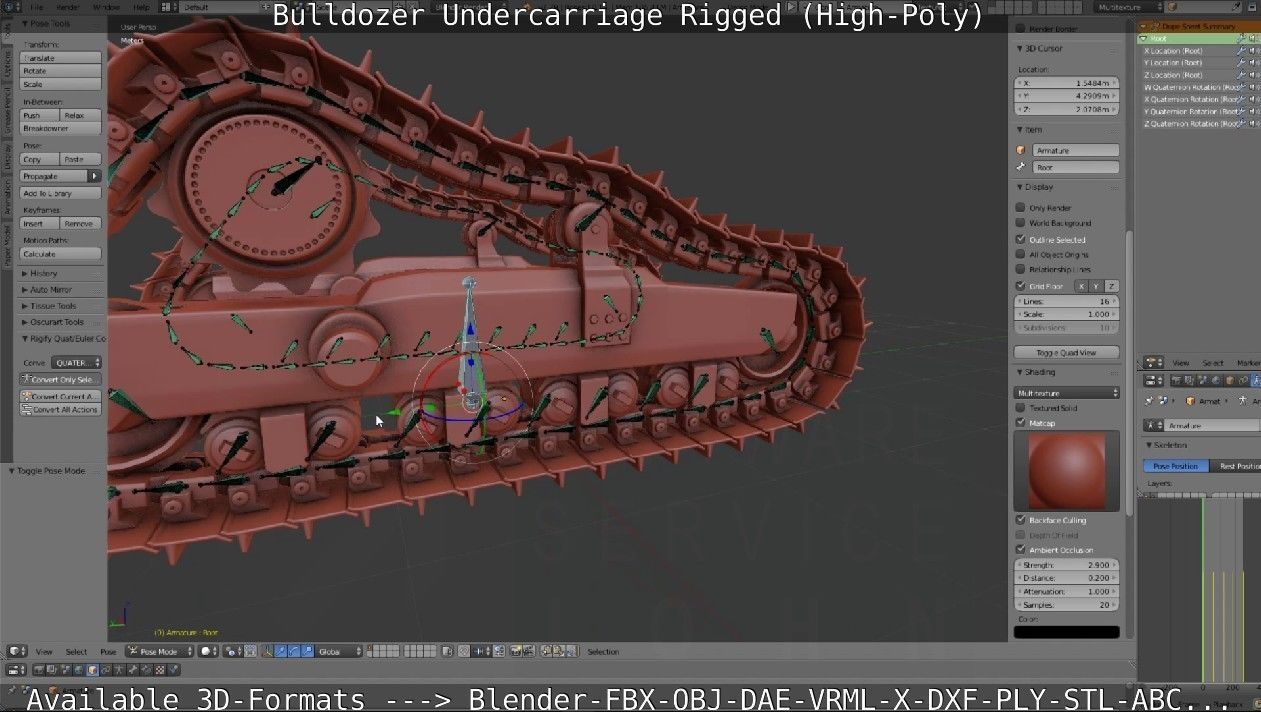 Bulldozer Undercarriage Rigged and Animated High-Poly Version 3D model_52
