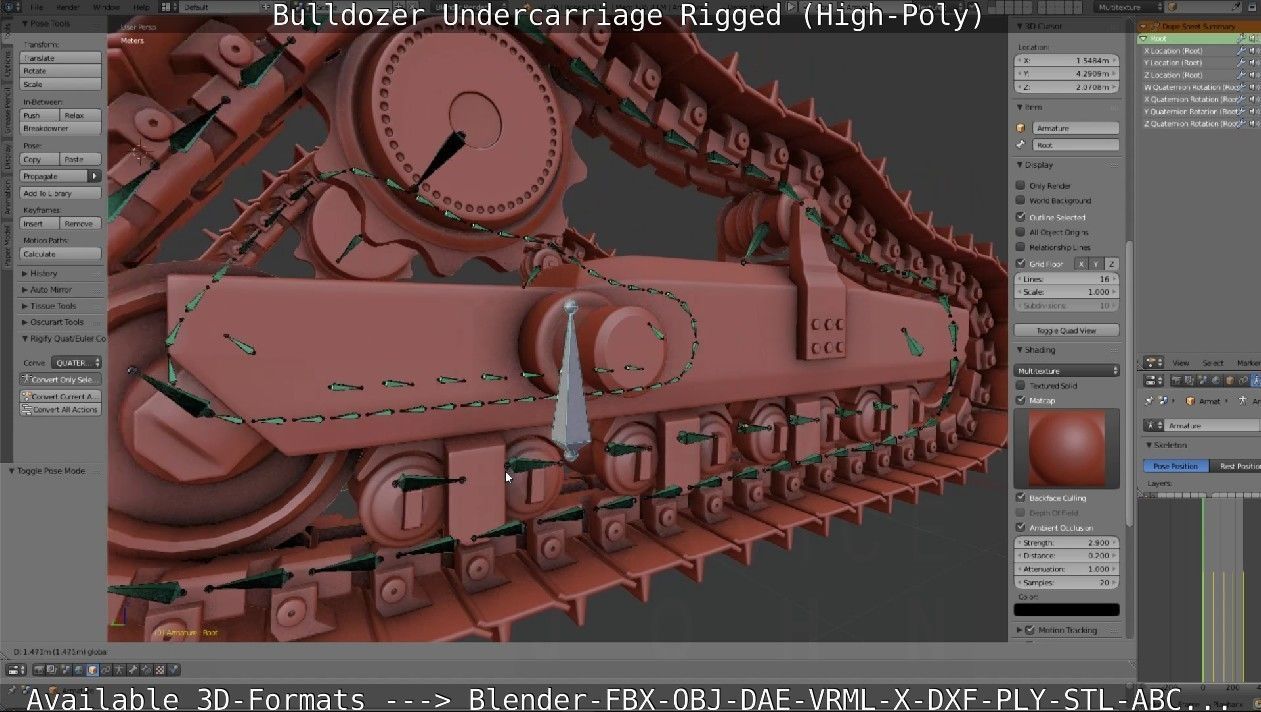 Bulldozer Undercarriage Rigged and Animated High-Poly Version 3D model_58