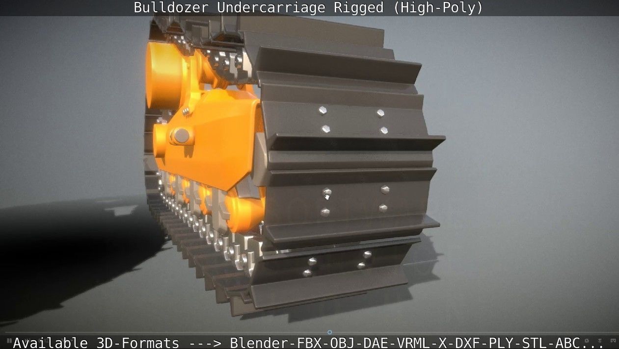 Bulldozer Undercarriage Rigged and Animated High-Poly Version 3D model_92