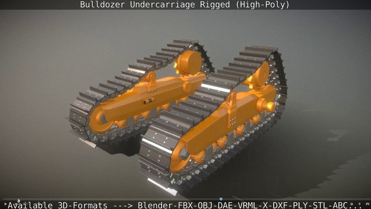 Bulldozer Undercarriage Rigged and Animated High-Poly Version 3D model_85