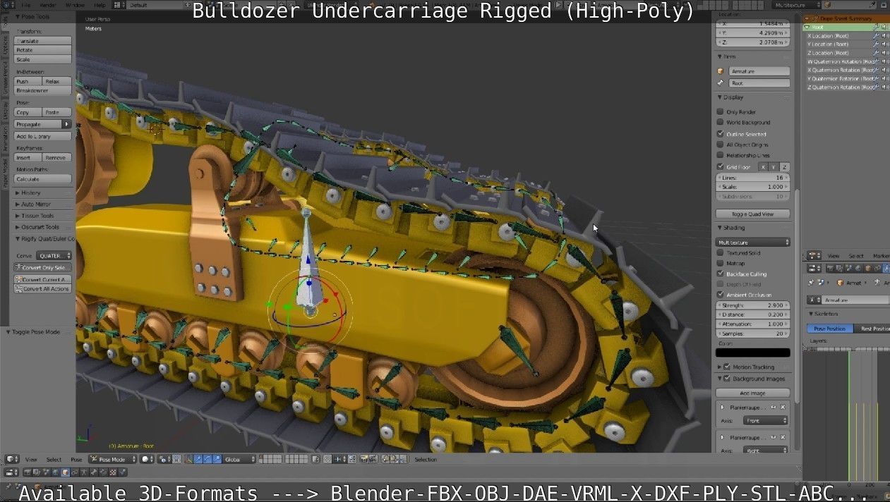 Bulldozer Undercarriage Rigged and Animated High-Poly Version 3D model_71