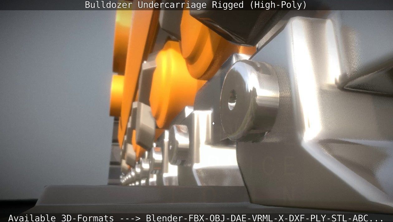 Bulldozer Undercarriage Rigged and Animated High-Poly Version 3D model_90