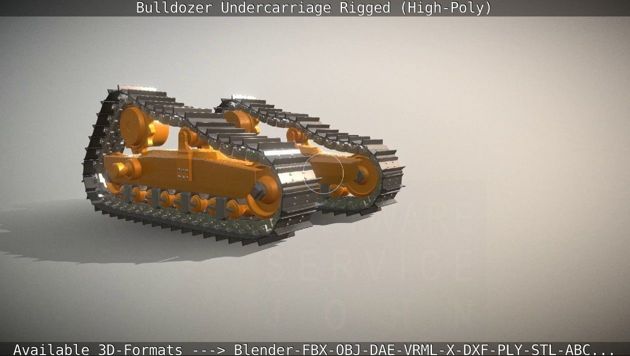 Bulldozer Undercarriage Rigged and Animated High-Poly Version 3D model_102