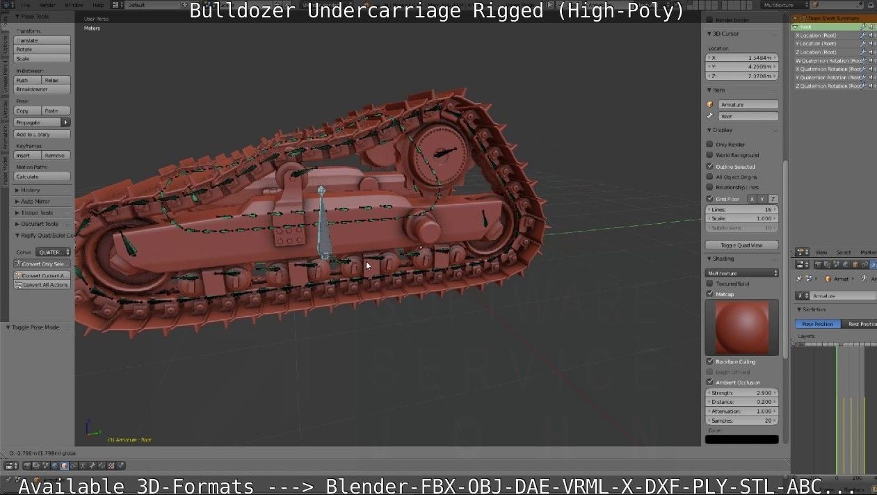 Bulldozer Undercarriage Rigged and Animated High-Poly Version 3D model_48