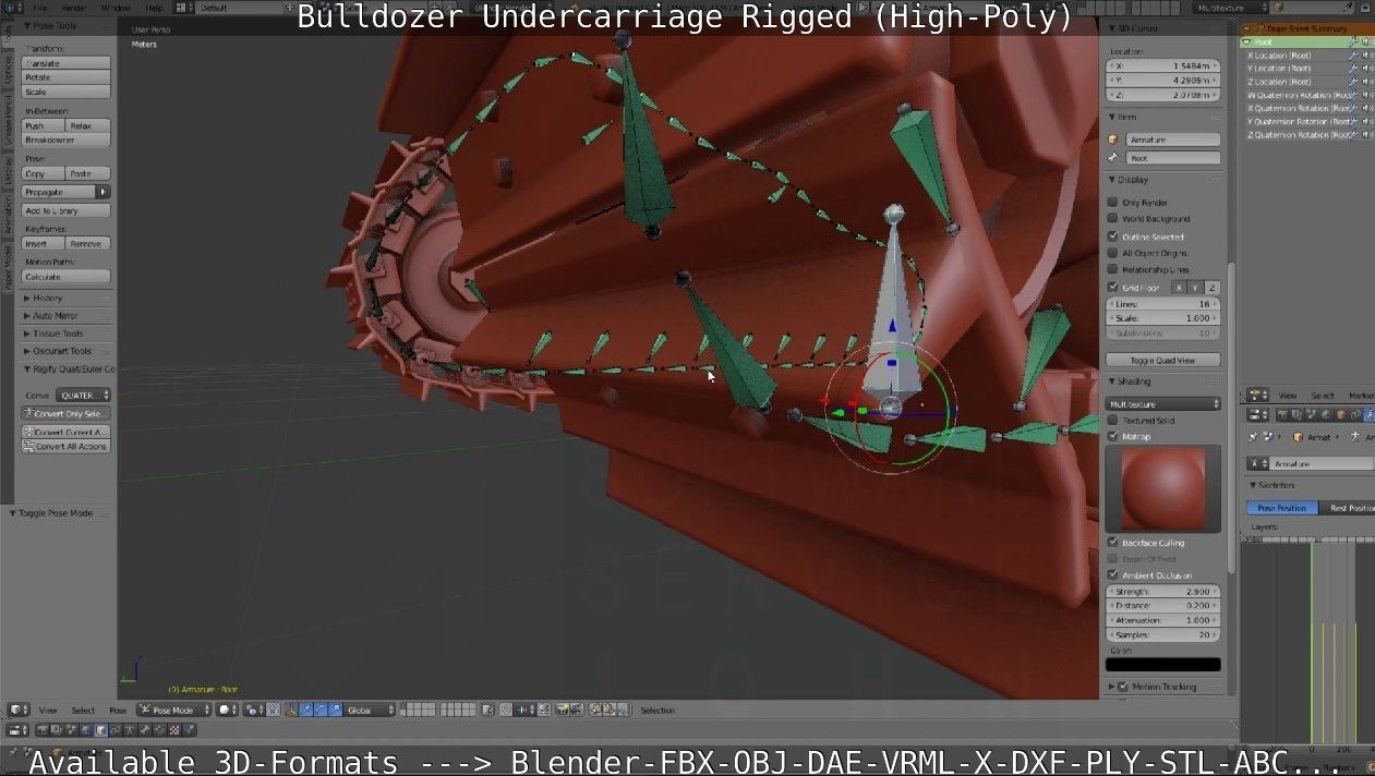 Bulldozer Undercarriage Rigged and Animated High-Poly Version 3D model_55