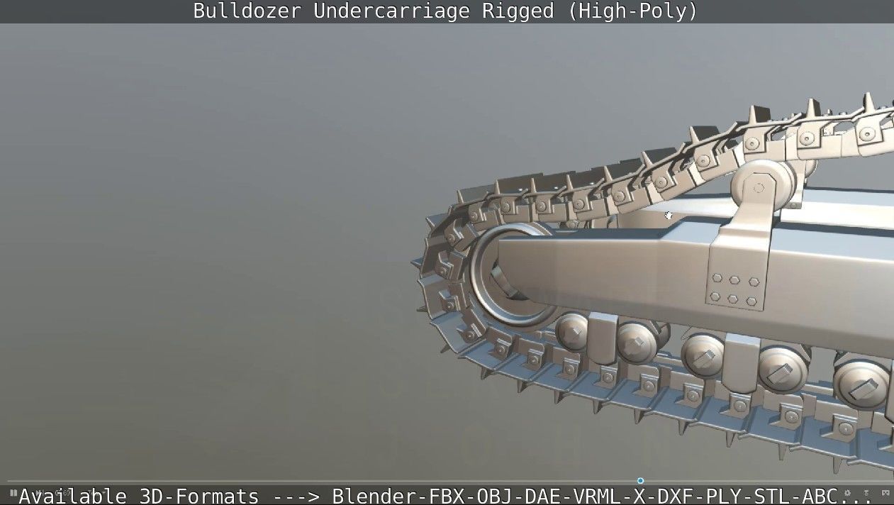 Bulldozer Undercarriage Rigged and Animated High-Poly Version 3D model_35