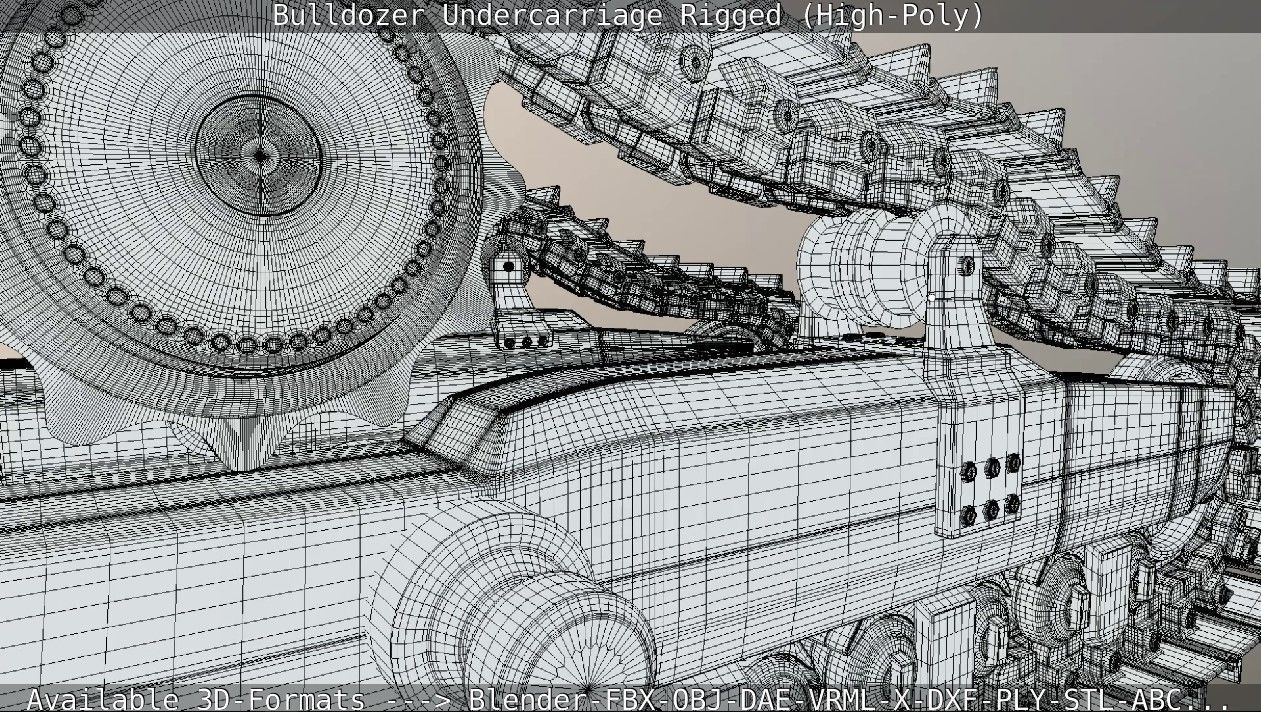 Bulldozer Undercarriage Rigged and Animated High-Poly Version 3D model_41