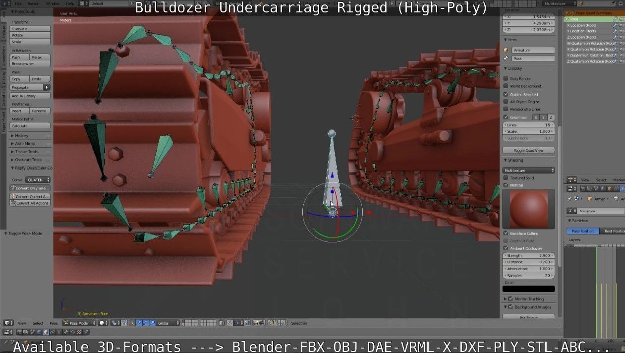Bulldozer Undercarriage Rigged and Animated High-Poly Version 3D model_65