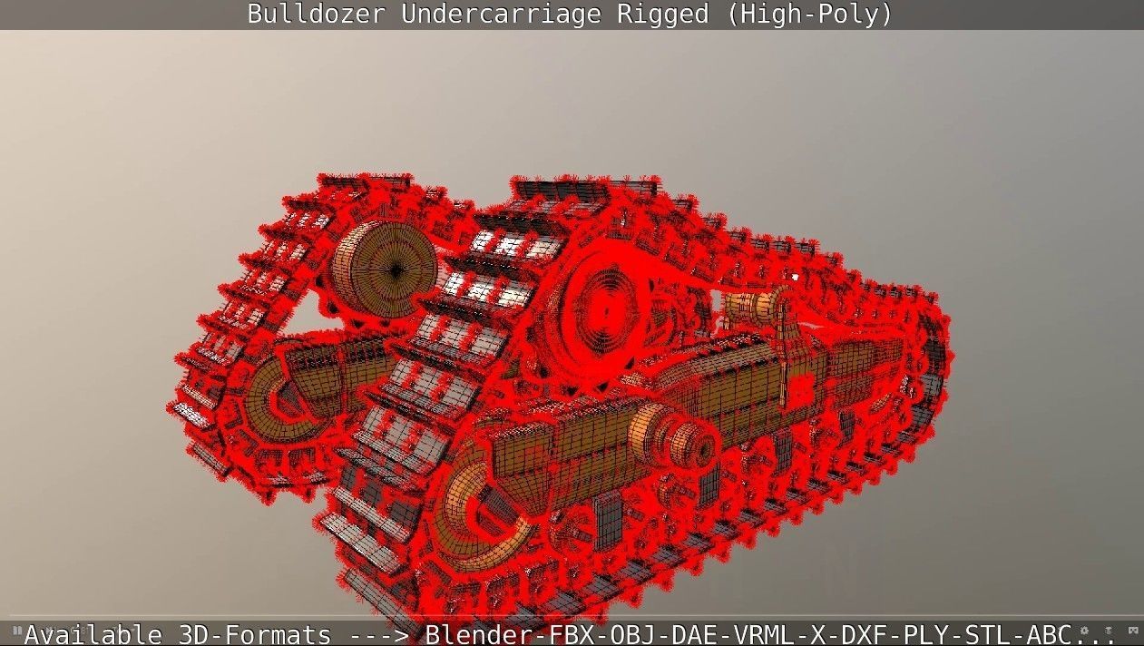 Bulldozer Undercarriage Rigged and Animated High-Poly Version 3D model_44