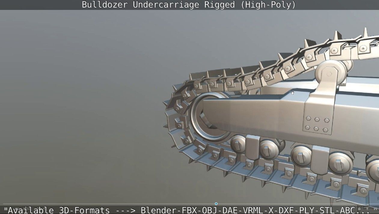 Bulldozer Undercarriage Rigged and Animated High-Poly Version 3D model_34