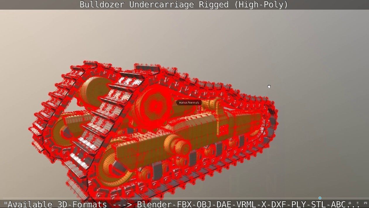 Bulldozer Undercarriage Rigged and Animated High-Poly Version 3D model_43