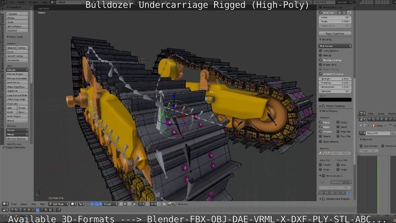 Bulldozer Undercarriage Rigged and Animated High-Poly Version 3D model_72
