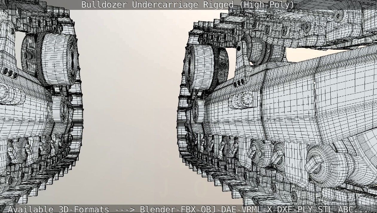 Bulldozer Undercarriage Rigged and Animated High-Poly Version 3D model_39
