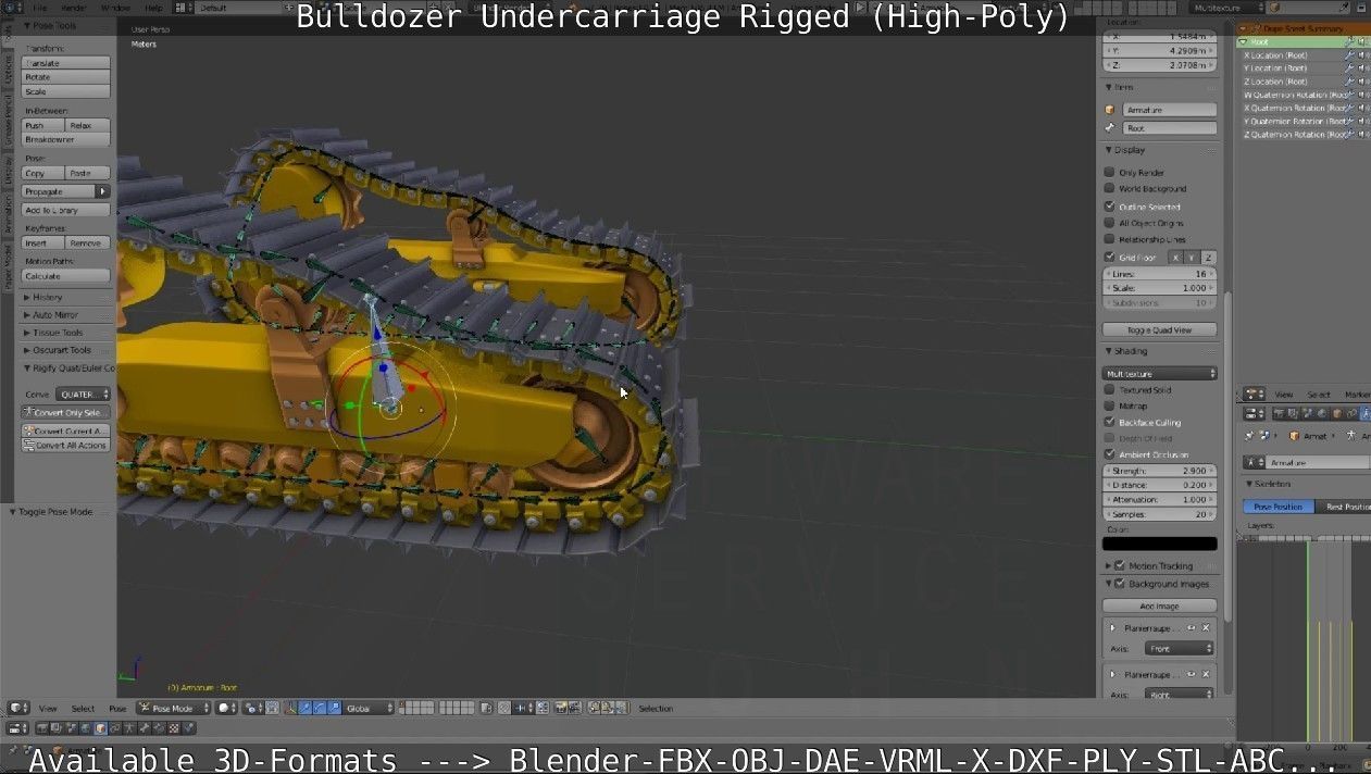 Bulldozer Undercarriage Rigged and Animated High-Poly Version 3D model_70