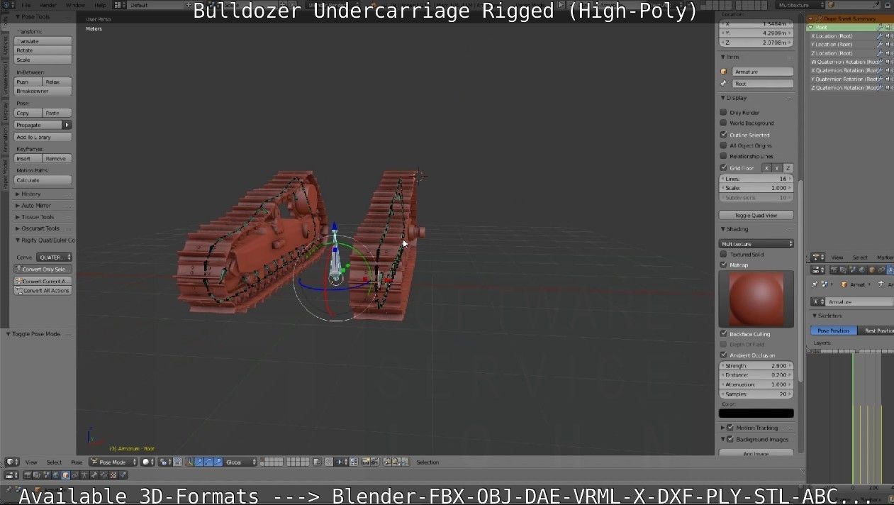 Bulldozer Undercarriage Rigged and Animated High-Poly Version 3D model_63