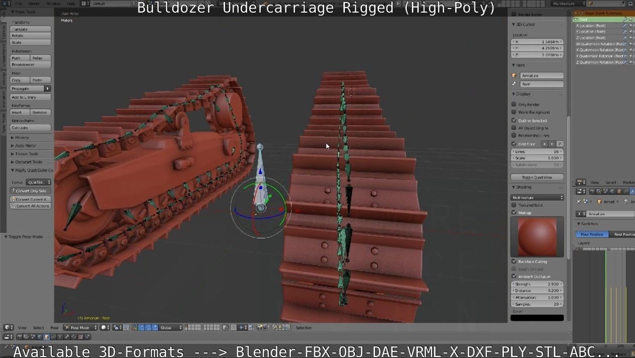 Bulldozer Undercarriage Rigged and Animated High-Poly Version 3D model_46