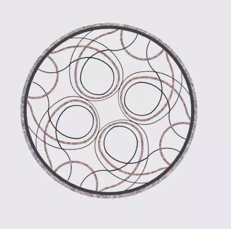 Radial ornament  floor marble 3D model_0