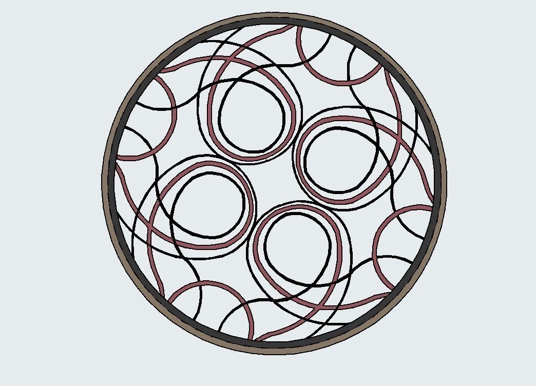Radial ornament  floor marble 3D model_1