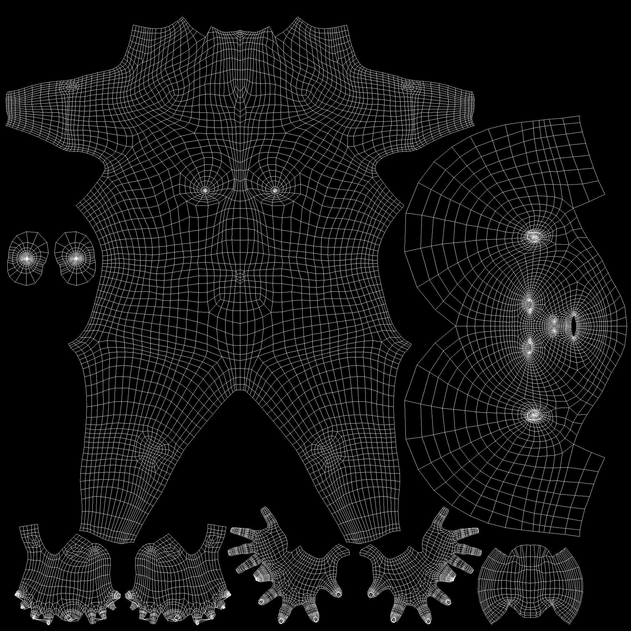 Ninja female character Low-poly 3D model_4