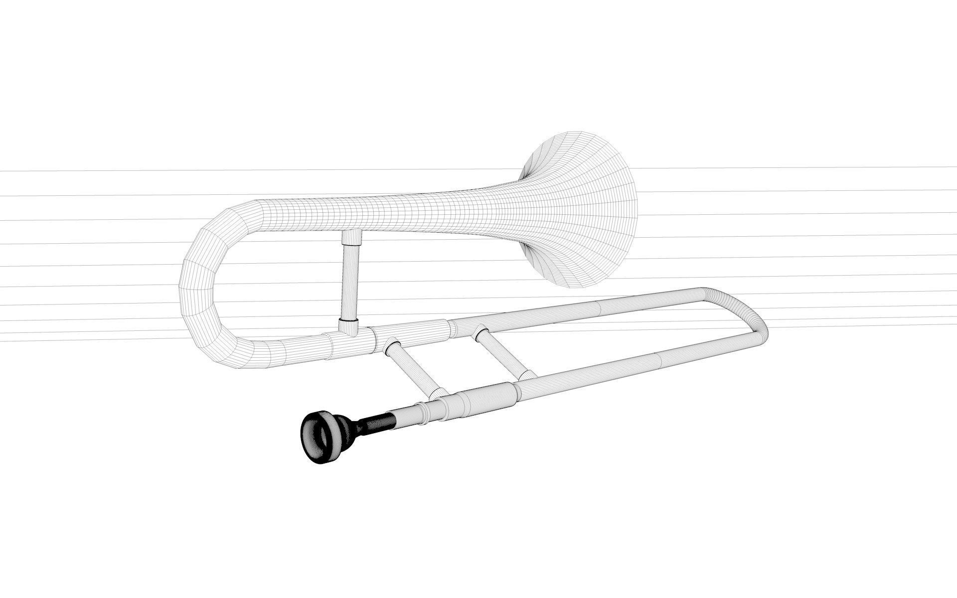 Trombone Brass 3D model_5