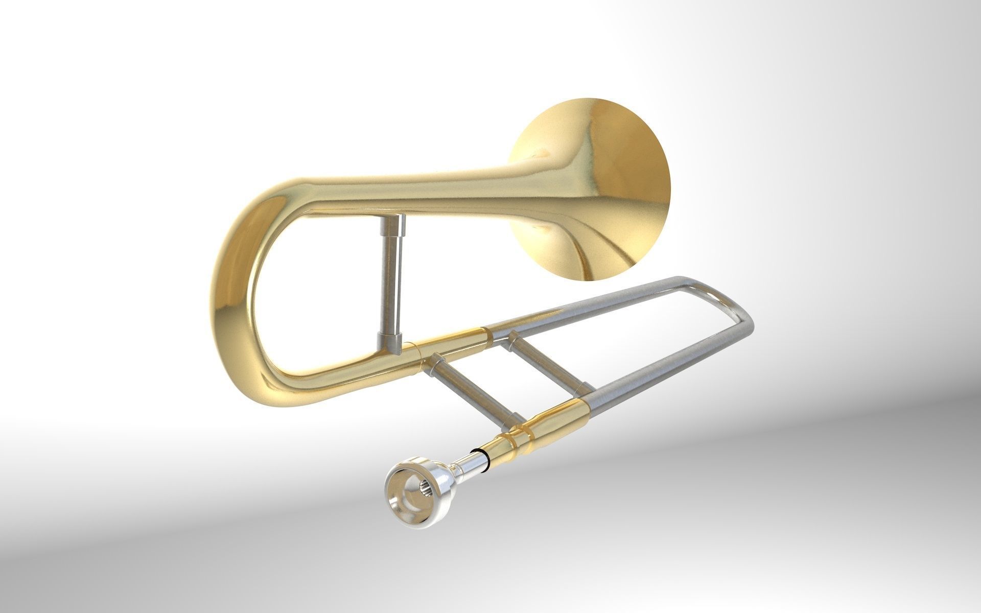 Trombone Brass 3D model_1