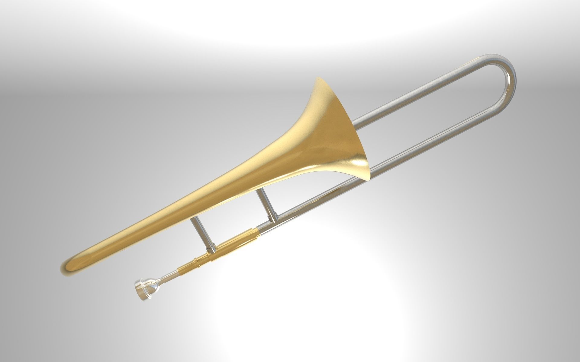 Trombone Brass 3D model_2