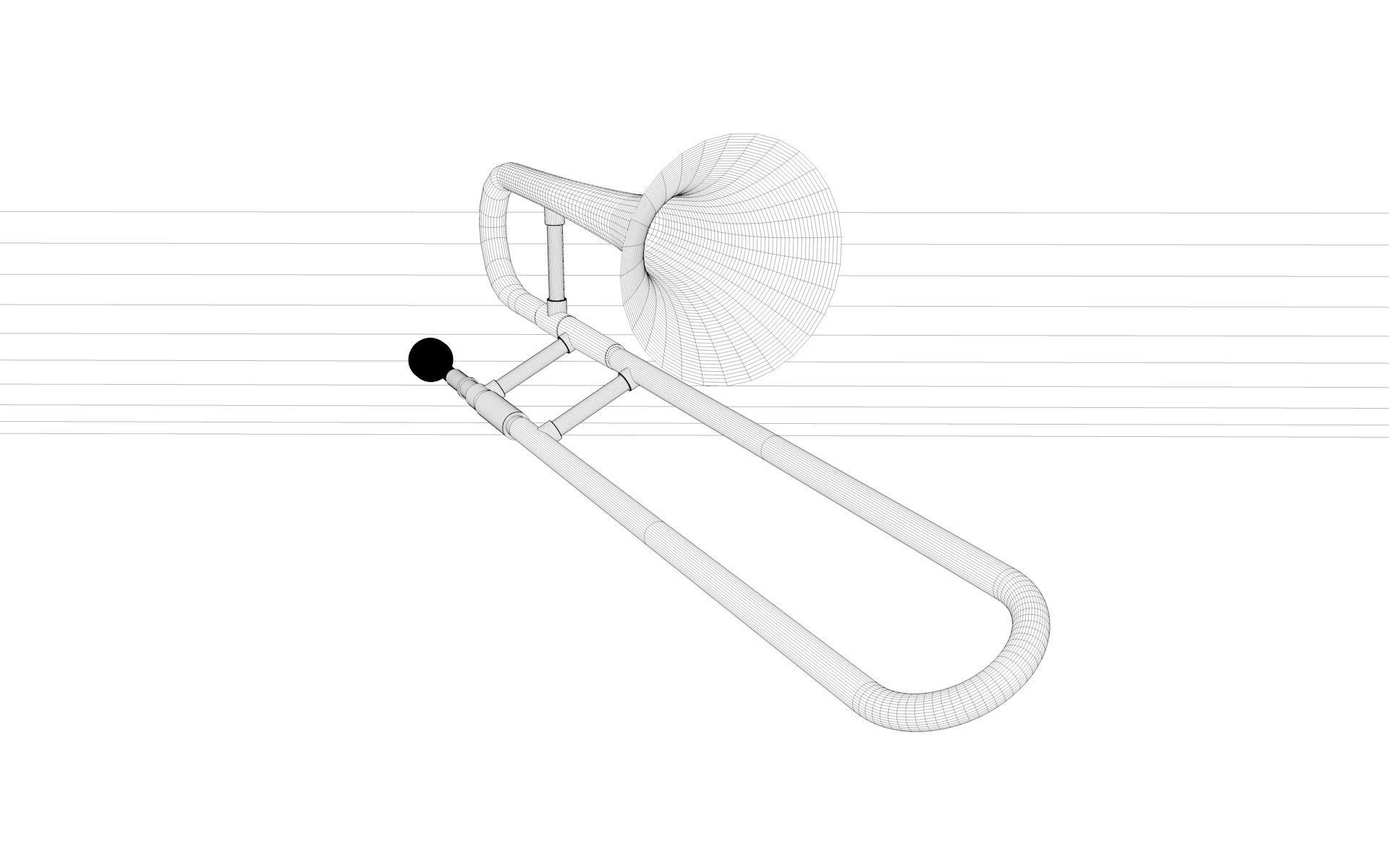 Trombone Brass 3D model_7